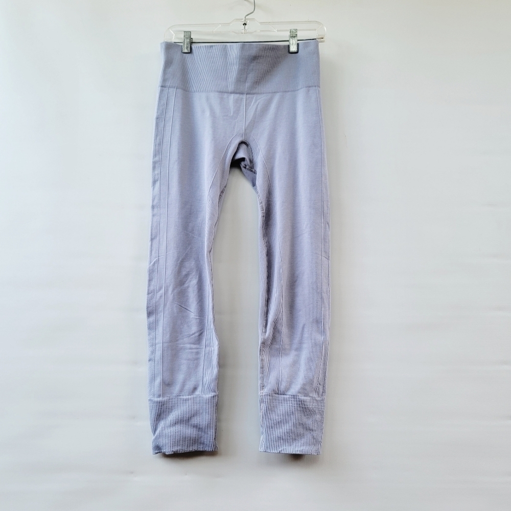 Lululemon Athletica Thick Cotton Light Gray Leggings Size 8 Minimalist Neutral